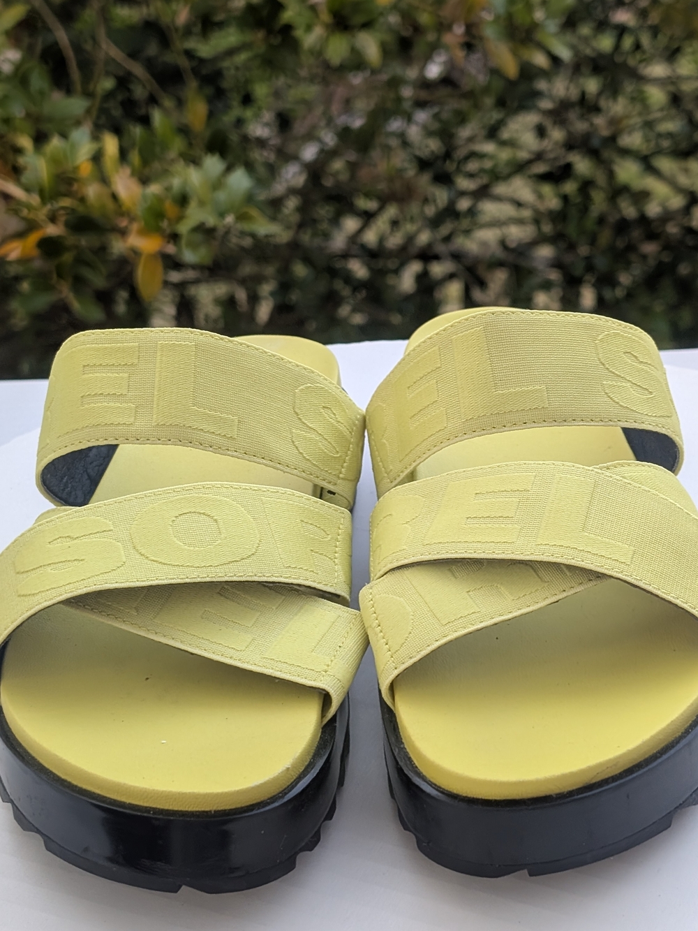 Sorel Yellow Dual-Strap Platform Sandals